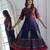 Rayon block print anarkali palazzo set,navy blue,(s,m,l,xl,2xl,3xl)