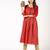 Cotton block print flared kurta,red,(s,m,l,xl,2xl,3xl)