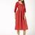 Cotton block print flared kurta,red,(s,m,l,xl,2xl,3xl)