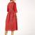 Cotton block print flared kurta,red,(s,m,l,xl,2xl,3xl)