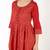 Cotton block print flared kurta,red,(s,m,l,xl,2xl,3xl)