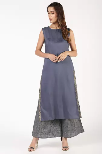 rayon solid pintucks straight kurta,grey,(s,m,l,xl,2xl,3xl)
