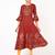 Cotton gold print flared anarkali kurta,maroon,(s,m,l,xl,2xl,3xl)