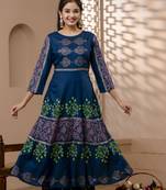 Rayon solid pintucks kurta with gold print palazzo set,blue,(s,m,l,xl,2xl,3xl)