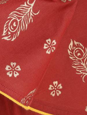 Cotton gold print flared anarkali kurta,maroon,(s,m,l,xl,2xl,3xl) 5
