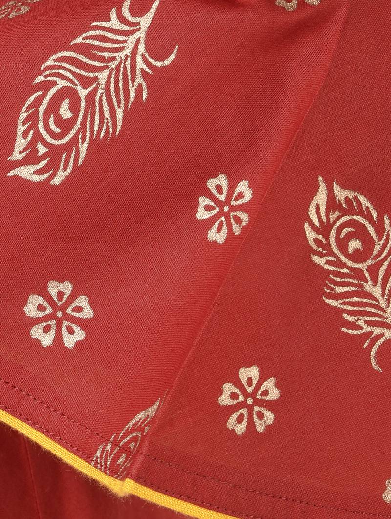 Cotton gold print flared anarkali kurta,maroon,(s,m,l,xl,2xl,3xl)