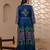 Rayon solid pintucks kurta with gold print palazzo set,blue,(s,m,l,xl,2xl,3xl)