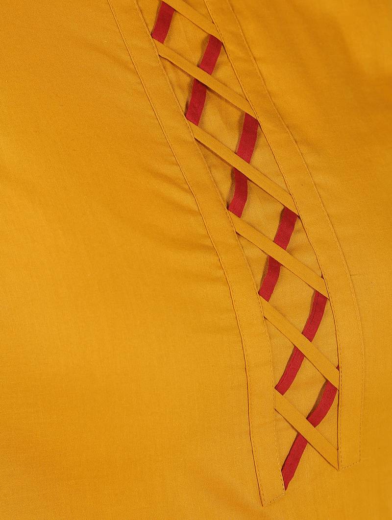 cotton criss-cross bell sleeves straight kurta,mustard,(s,m,l,xl,2xl,3xl)