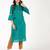 cotton criss-cross bell sleeves straight kurta,blue,(s,m,l,xl,2xl,3xl)