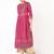 Cotton gold print flared kurta,fuchsia,(s,m,l,xl,2xl,3xl)