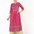 Cotton gold print flared kurta,fuchsia,(s,m,l,xl,2xl,3xl)