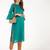 cotton criss-cross bell sleeves straight kurta,blue,(s,m,l,xl,2xl,3xl)