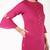 cotton criss-cross bell sleeves straight kurta,magenta,(s,m,l,xl,2xl,3xl)
