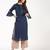 cotton criss-cross bell sleeves straight kurta,navy blue,(s,m,l,xl,2xl,3xl)