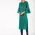 cotton bell sleeve solid straight kurta,turquoise,(s,m,l,xl,2xl,3xl)