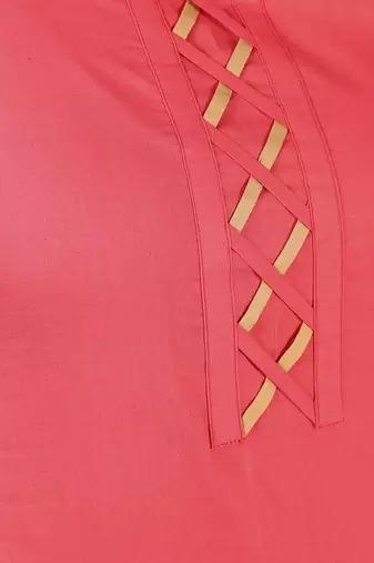 cotton criss-cross bell sleeves straight kurta,peach,(s,m,l,xl,2xl,3xl)