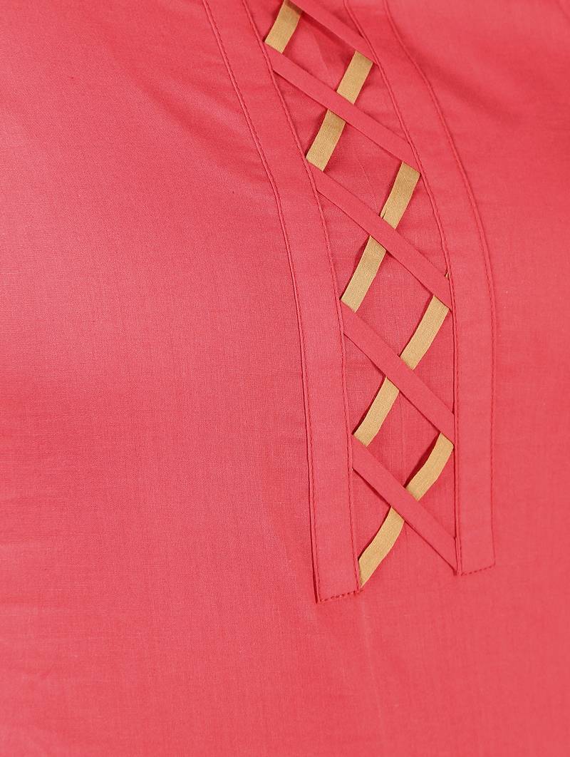 cotton criss-cross bell sleeves straight kurta,peach,(s,m,l,xl,2xl,3xl)