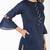 cotton criss-cross bell sleeves straight kurta,navy blue,(s,m,l,xl,2xl,3xl)