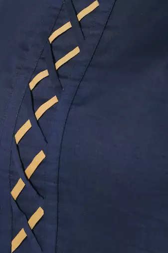 cotton criss-cross bell sleeves straight kurta,navy blue,(s,m,l,xl,2xl,3xl)