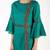cotton bell sleeve solid straight kurta,turquoise,(s,m,l,xl,2xl,3xl)