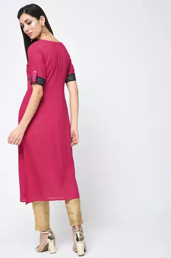rayon block printed flared kurta,magenta,(s,m,l,xl,2xl,3xl)