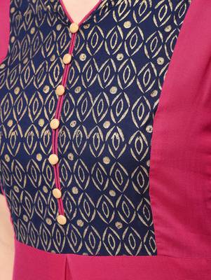 rayon block printed flared kurta,magenta,(s,m,l,xl,2xl,3xl) 5