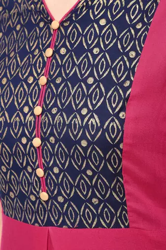 rayon block printed flared kurta,magenta,(s,m,l,xl,2xl,3xl)