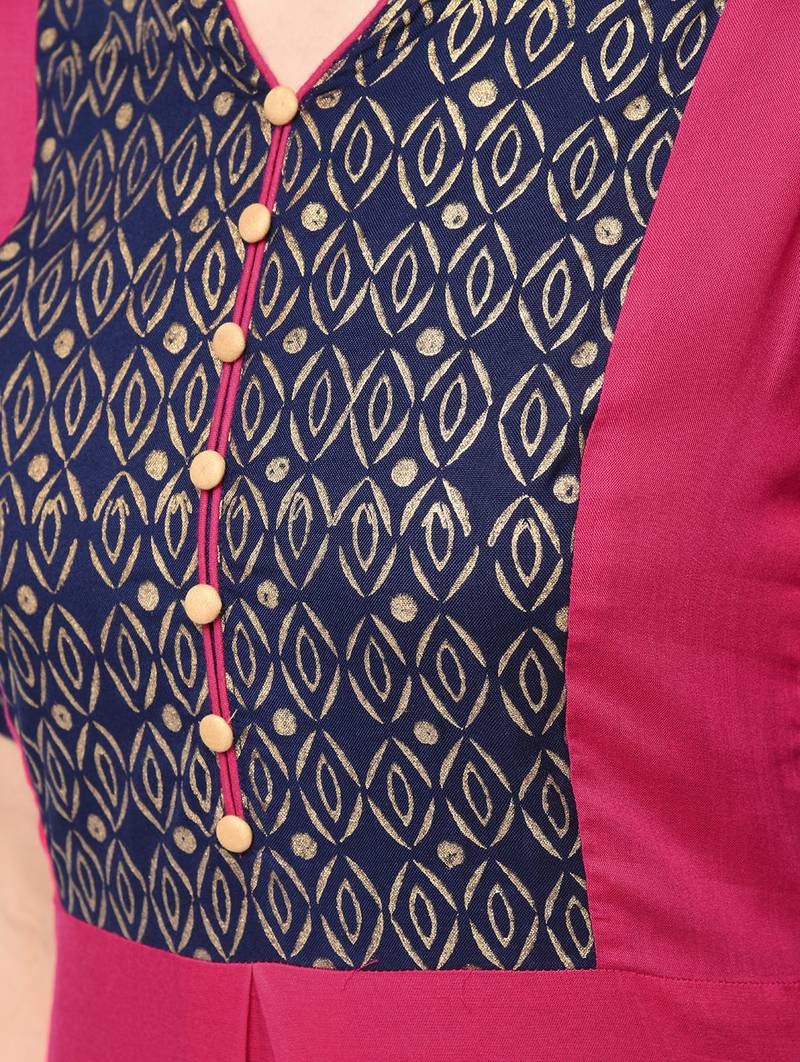 rayon block printed flared kurta,magenta,(s,m,l,xl,2xl,3xl)