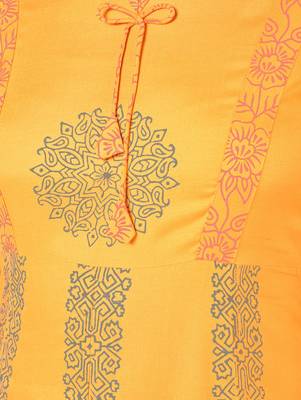 Rayon floral print anarkali kurta ,mustard,(s,m,l,xl,2xl,3xl) 5