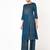 Rayon block print front slit straight kurta with palazzo set,blue,(s,m,l,xl,2xl,3xl)
