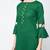 cotton criss-cross bell sleeves straight kurta,green,(s,m,l,xl,2xl,3xl)