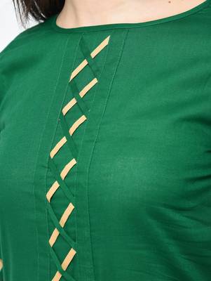 cotton criss-cross bell sleeves straight kurta,green,(s,m,l,xl,2xl,3xl) 5