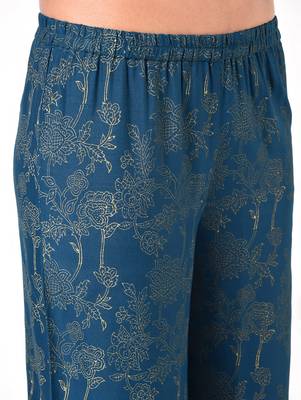 rayon block print front slit straight kurta,blue,(s,m,l,xl,2xl,3xl) 5