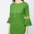 cotton criss-cross bell sleeves straight kurta,green,(s,m,l,xl,2xl,3xl)