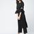 cotton criss-cross bell sleeves straight kurta,black,(s,m,l,xl,2xl,3xl)