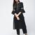 cotton criss-cross bell sleeves straight kurta,black,(s,m,l,xl,2xl,3xl)
