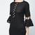 cotton criss-cross bell sleeves straight kurta,black,(s,m,l,xl,2xl,3xl)