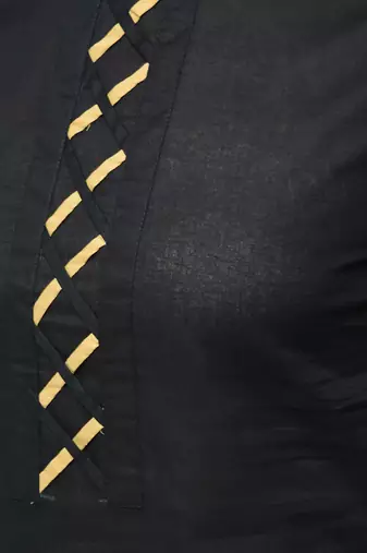 cotton criss-cross bell sleeves straight kurta,black,(s,m,l,xl,2xl,3xl)