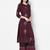 Rayon block print straight kurta palazzo set ,wine,(s,m,l,xl,2xl,3xl)