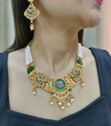 pearl studded necklace set for women