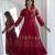 Rayon block print anarkali palazzo set,maroon,(s,m,l,xl,2xl,3xl)