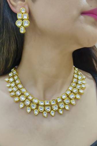 semi bridal kundan necklace set for women