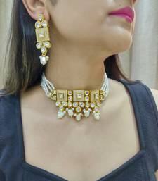 white kundan choker necklace set