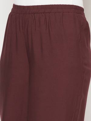 Rayon flared slip-on palazzo,coffee,(s,m,l,xl,2xl,3xl) 5