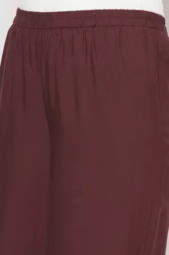 Rayon flared slip-on palazzo,coffee,(s,m,l,xl,2xl,3xl)