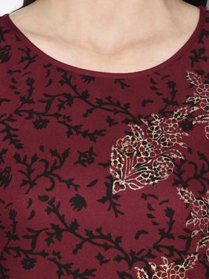 Rayon block print straight kurta plazzo set,maroon,(s,m,l,xl,2xl,3xl) 5
