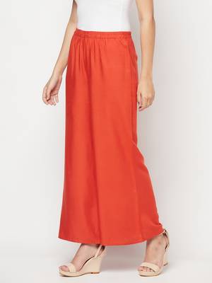 Rayon flared slip-on palazzo,rust,(s,m,l,xl,2xl,3xl) 2