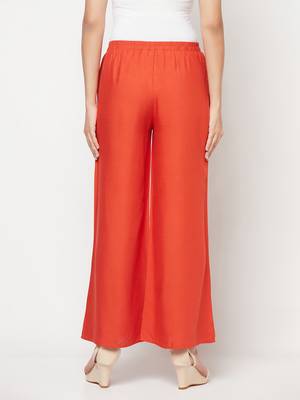 Rayon flared slip-on palazzo,rust,(s,m,l,xl,2xl,3xl) 4