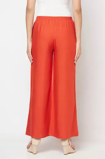 Rayon flared slip-on palazzo,rust,(s,m,l,xl,2xl,3xl)