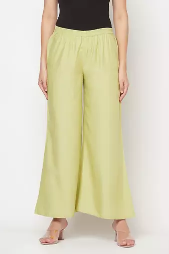 Rayon flared slip-on palazzo,pista,(s,m,l,xl,2xl,3xl)